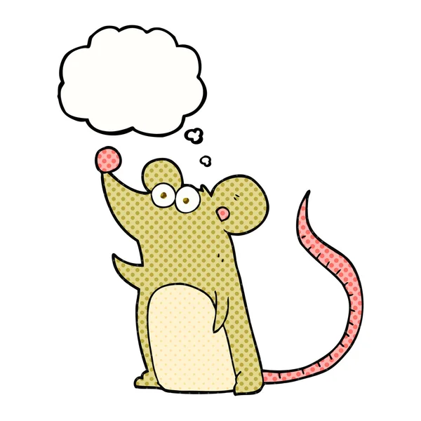 Ratón de dibujos animados burbuja pensamiento — Vector de stock