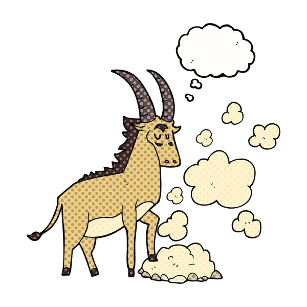 Düşünce kabarcık karikatür antilop — Stok Vektör