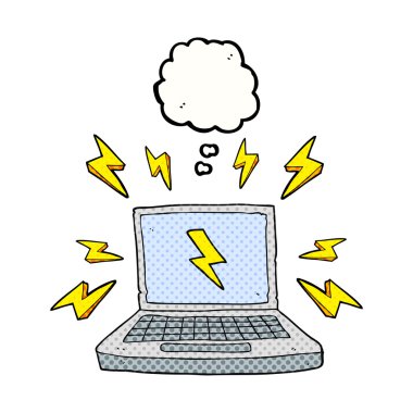 kabarcık karikatür dizüstü bilgisayar sanıyordum