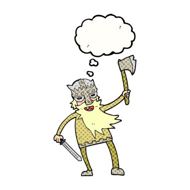 düşünce balonu karikatür viking savaşçısı