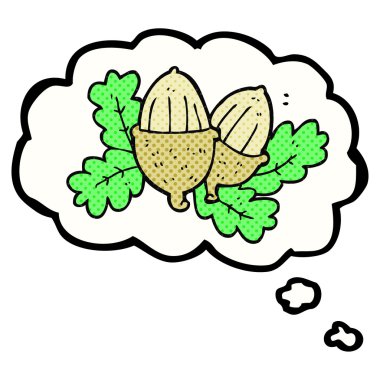 düşünce kabarcık karikatür meşe palamutları