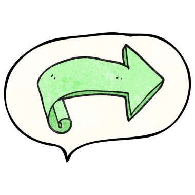 konuşma balonu dokulu karikatür oku