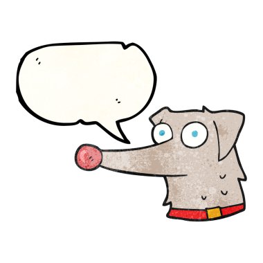 konuşma balonu dokulu karikatür köpek tasması var