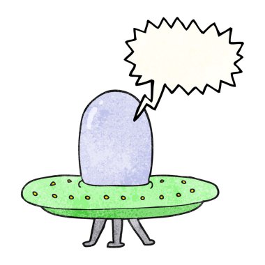 konuşma balonu dokulu çizgi film uzay gemisi