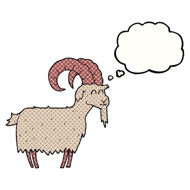 düşünce kabarcık karikatür keçi