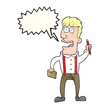 konuşma balonu dokulu karikatür muhabir vurguladı