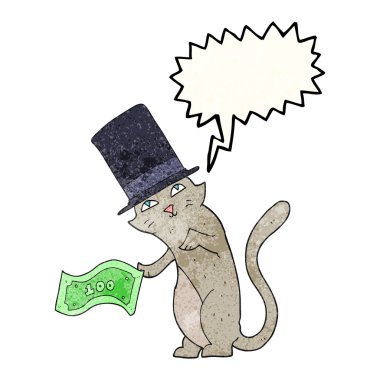 doku konuşma kabarcık karikatür zengin kedi