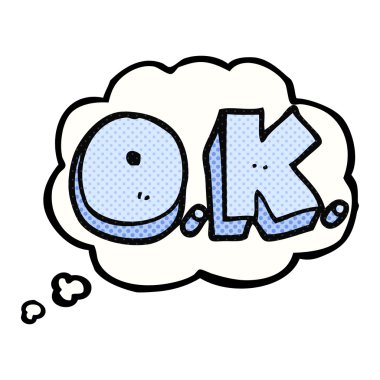 düşünce kabarcık karikatür kelime Tamam