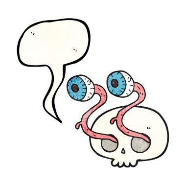 Brüt doku konuşma kabarcık karikatür göz küresi kafatası