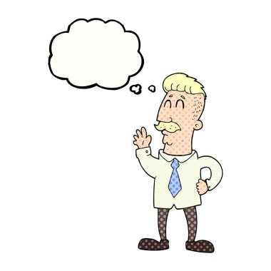 düşünce kabarcık karikatür office adam sallayarak