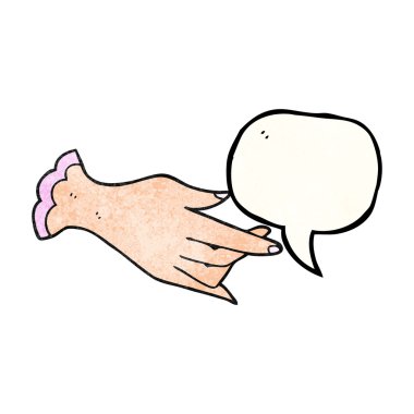 konuşma balonu karikatür el dokulu