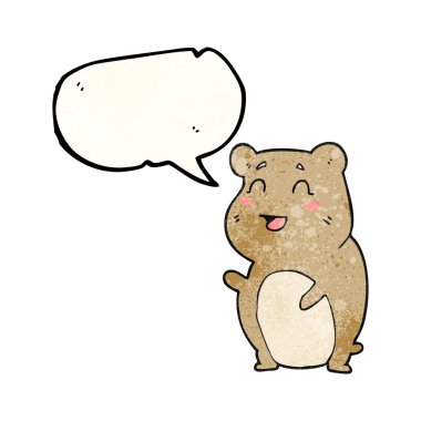 konuşma balonu dokulu karikatür şirin hamster