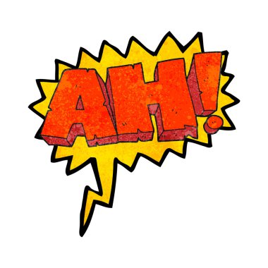 konuşma balonu dokulu karikatür Ah! Not