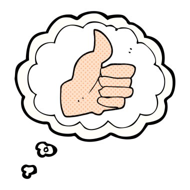 kabarcık karikatür başparmak yukarıya sembol sanıyordum