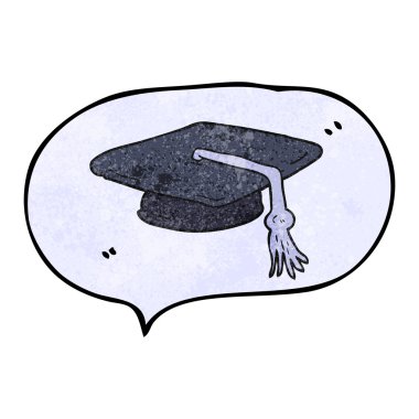 konuşma balonu dokulu karikatür mezuniyet kap