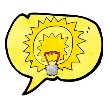 konuşma balonu dokulu karikatür ampul