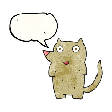 konuşma balonu dokulu karikatür köpek