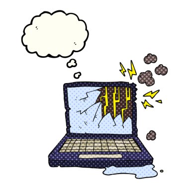 kabarcık karikatür kırık bilgisayar sanıyordum