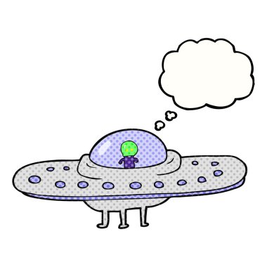 düşünce kabarcık karikatür uçan daire