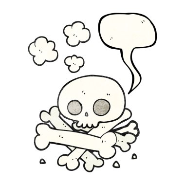 konuşma balonu dokulu Kemik yığını çizgi film