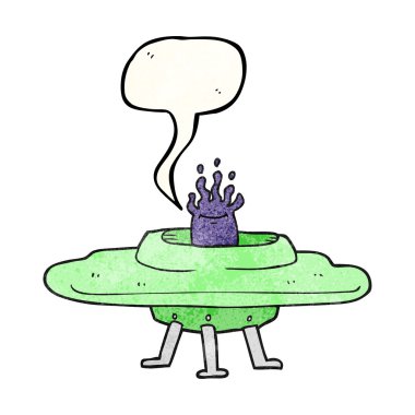 konuşma balonu dokulu karikatür uçan daire