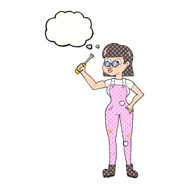 kabarcık karikatür kadın makinist sanıyordum