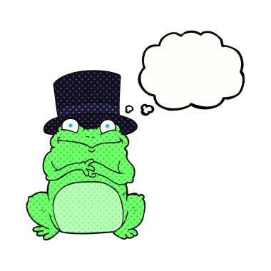 Silindir şapka kabarcık karikatür kurbağa sandım