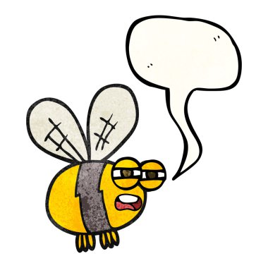 konuşma balonu dokulu karikatür arı