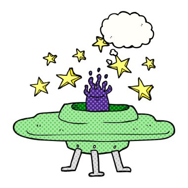 düşünce kabarcık karikatür uçan daire