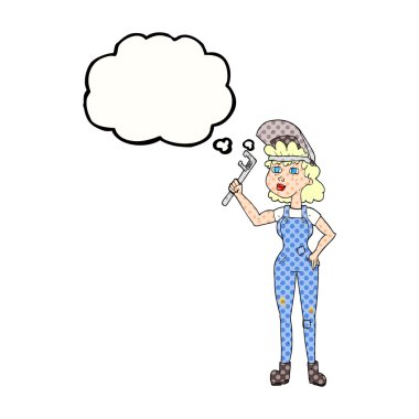 kabarcık karikatür yetenekli kadın anahtar ile sanıyordum