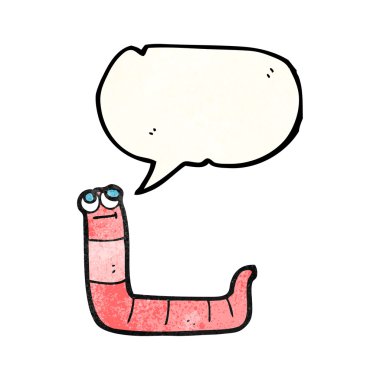 konuşma balonu dokulu karikatür solucan