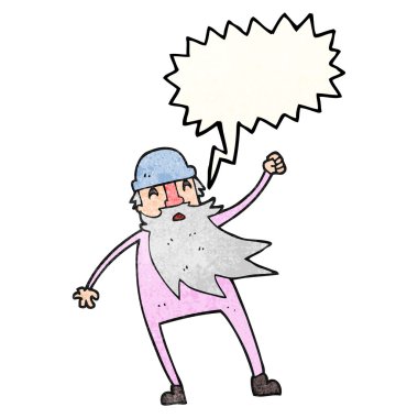 konuşma balonu karikatür ihtiyar termal iç çamaşırı dokulu