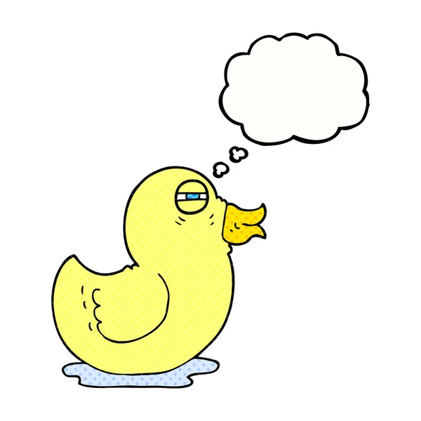 Pensamiento burbuja dibujos animados pato de goma — Archivo Imágenes Vectoriales