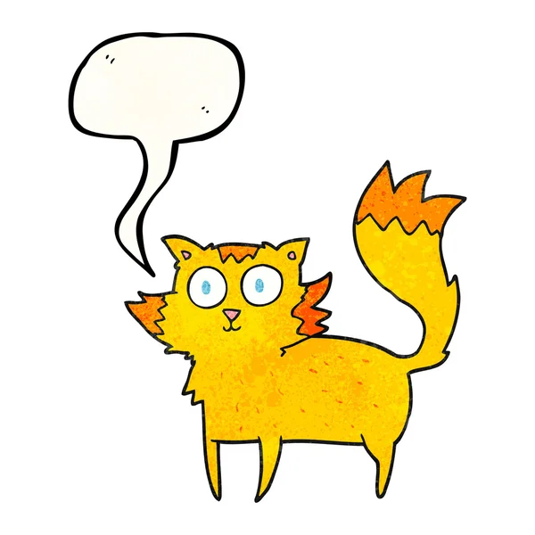 Discorso bolla strutturato cartone animato gatto — Vettoriale Stock