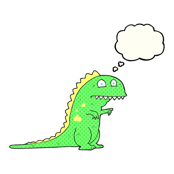 Trodde bubble cartoon dinosaurie — Stock vektor