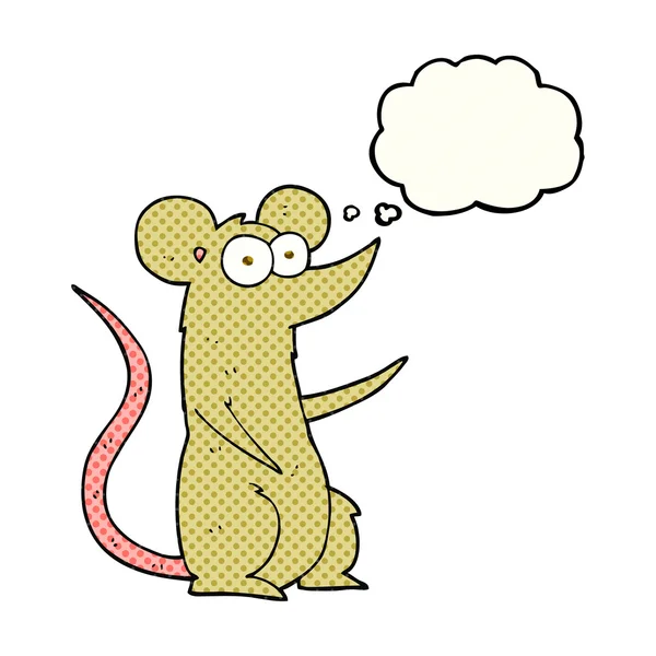 Ratón de dibujos animados burbuja pensamiento — Vector de stock