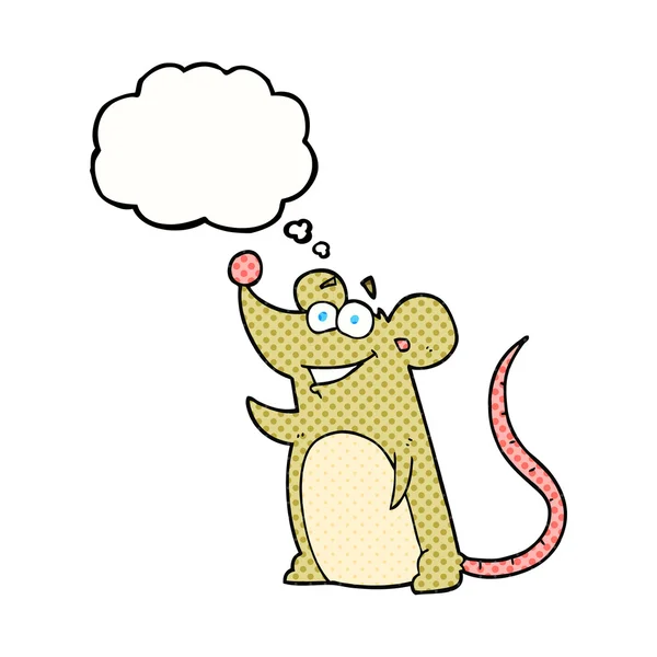 Düşünce kabarcık karikatür fare — Stok Vektör