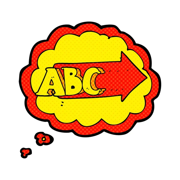 Pensiero bolla cartoni animati simbolo ABC — Vettoriale Stock