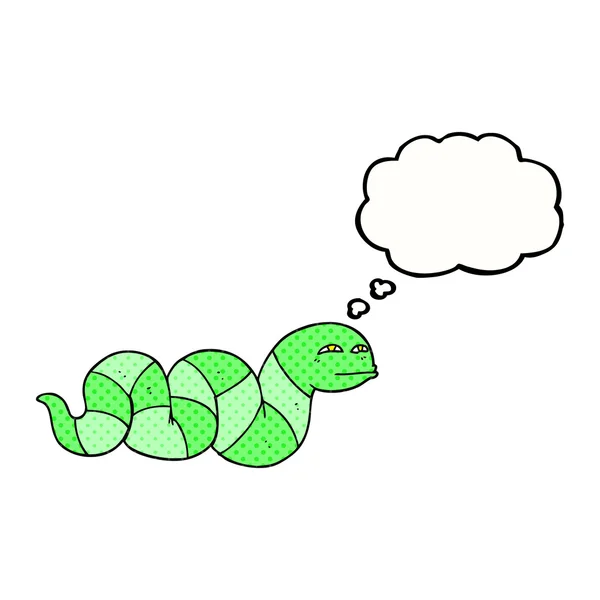 Думка бульбашкова мультяшна змія — стоковий вектор