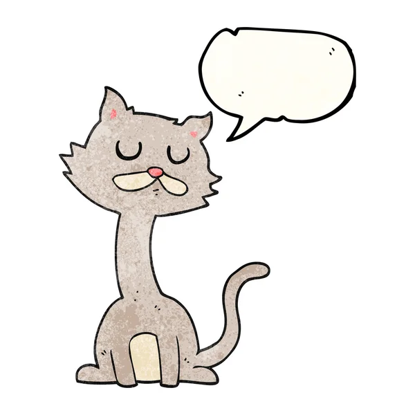 Sprechblase texturierte Karikatur Katze — Stockvektor