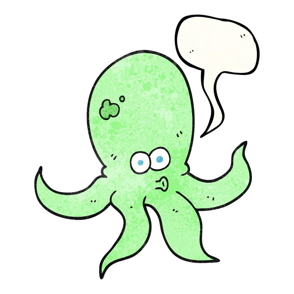 讲话泡泡质感的卡通章鱼 — 图库矢量图片