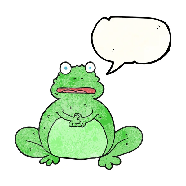 Speech bubble textured cartoon frog — Stock Vector