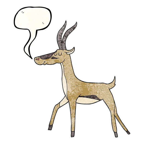 Sprechblase texturierte Karikatur Gazelle — Stockvektor