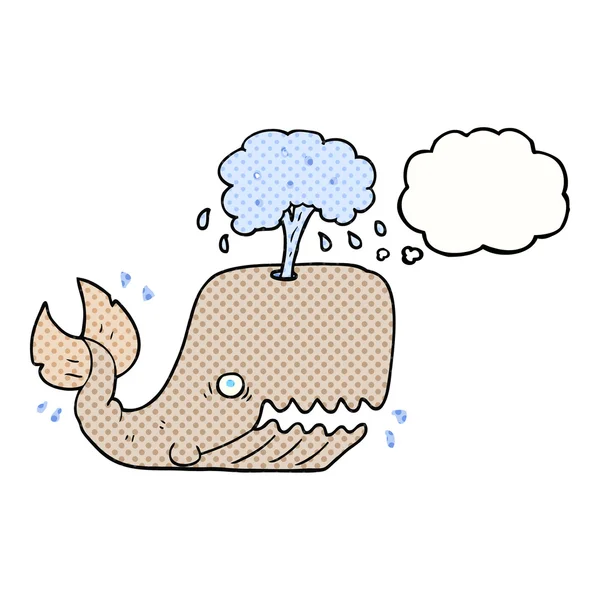 su spouting düşünce kabarcık karikatür balina