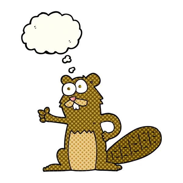 Thought bubble cartoon beaver — Stock Vector