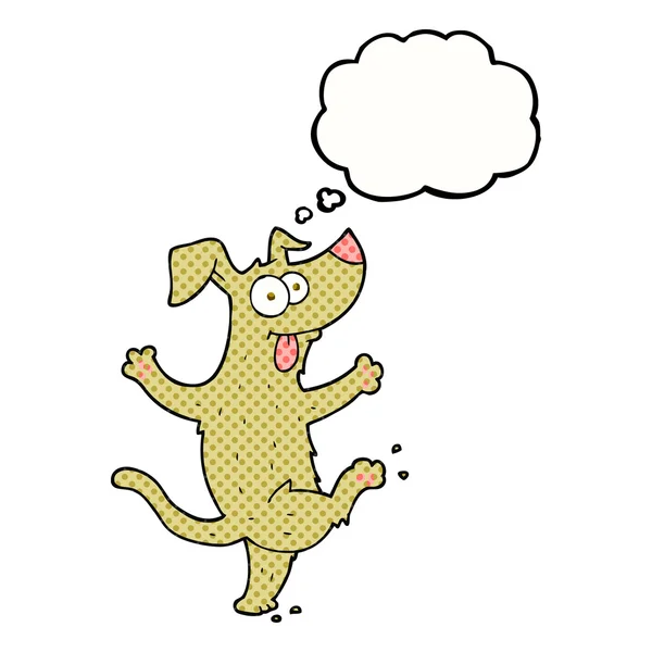 Pensée bulle dessin animé danse chien — Image vectorielle