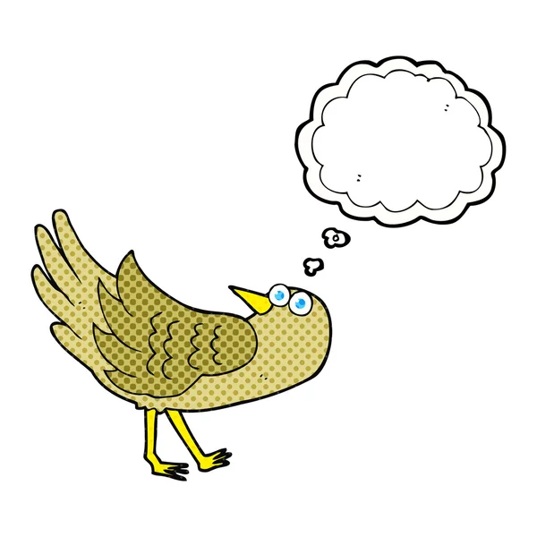 Trodde bubble tecknade fågeln — Stock vektor