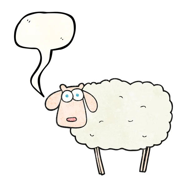 讲话泡泡质感的卡通羊 — 图库矢量图片