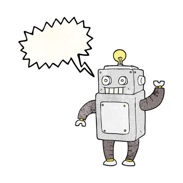 音声バブル テクスチャ漫画ロボット — ストックベクタ