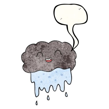 konuşma dokulu kabarcık karikatür yağmur bulutu